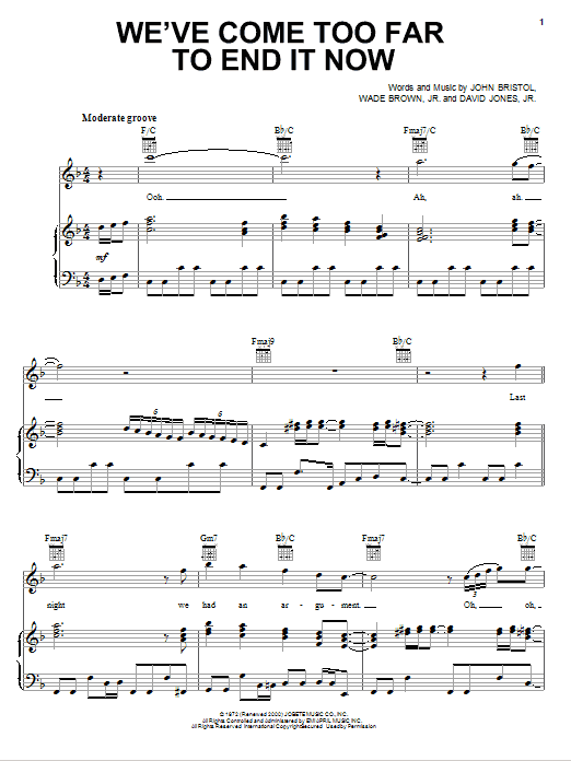 Learn to play Smokey Robinson & The Miracles We've Come Too Far To End It Now sheet music for Piano, Vocal & Guitar Chords (Right-Hand Melody) in minutes. Price: 7.8900$ Smokey Robinson & The Miracles We've Come Too Far To End It Now sheet music notes and chords arranged for Piano, Vocal & Guitar Chords (Right-Hand Melody)