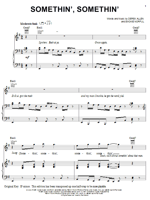 Smokie Norful Somethin', Somethin' sheet music notes and chords arranged for Piano, Vocal & Guitar Chords (Right-Hand Melody)