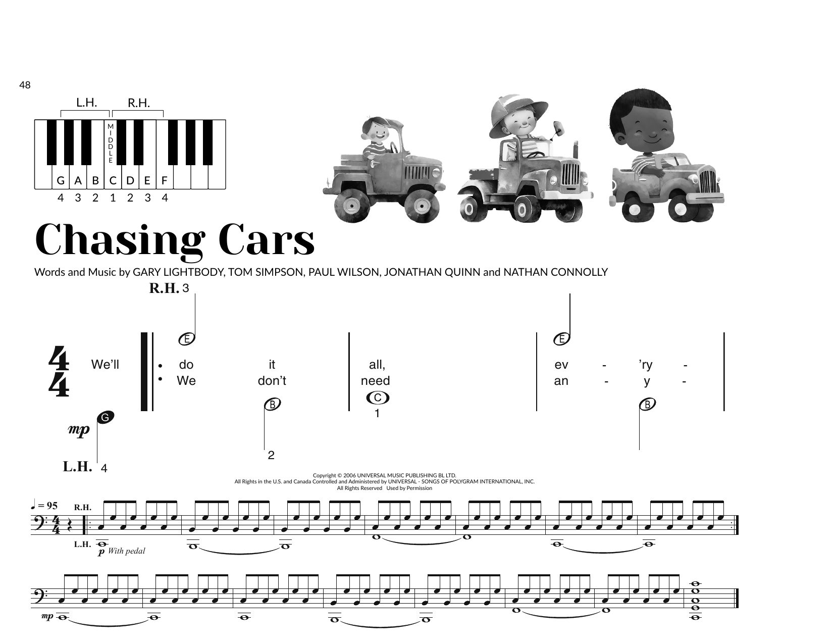 Snow Patrol Chasing Cars (arr. Brittany McCorriston) sheet music notes and chords arranged for Very Beginner Piano