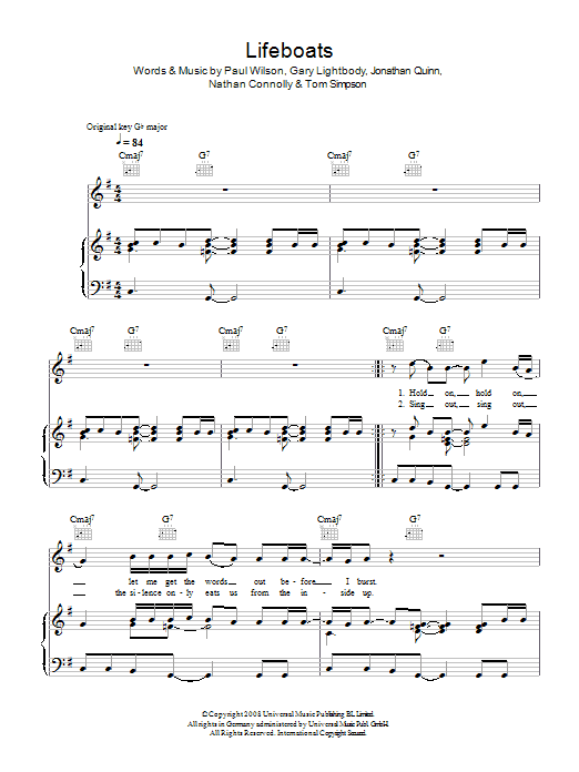 Learn to play Snow Patrol Lifeboats sheet music for Piano, Vocal & Guitar Chords in minutes. Price: 7.8900$ Snow Patrol Lifeboats sheet music notes and chords arranged for Piano, Vocal & Guitar Chords