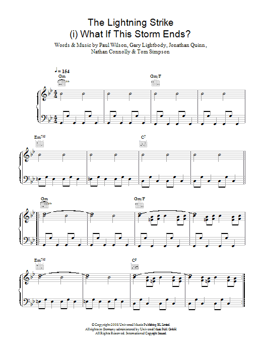 Learn to play Snow Patrol The Lightning Strike (i. What If The Storm Ends) sheet music for Piano, Vocal & Guitar Chords in minutes. Price: 7.8900$ Snow Patrol The Lightning Strike (i. What If The Storm Ends) sheet music notes and chords arranged for Piano, Vocal & Guitar Chords