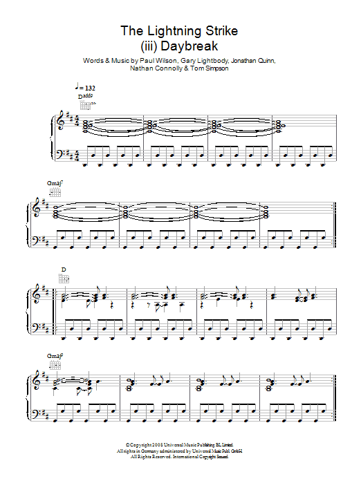 Learn to play Snow Patrol The Lightning Strike (iii. Daybreak) sheet music for Piano, Vocal & Guitar Chords in minutes. Price: 7.8900$ Snow Patrol The Lightning Strike (iii. Daybreak) sheet music notes and chords arranged for Piano, Vocal & Guitar Chords