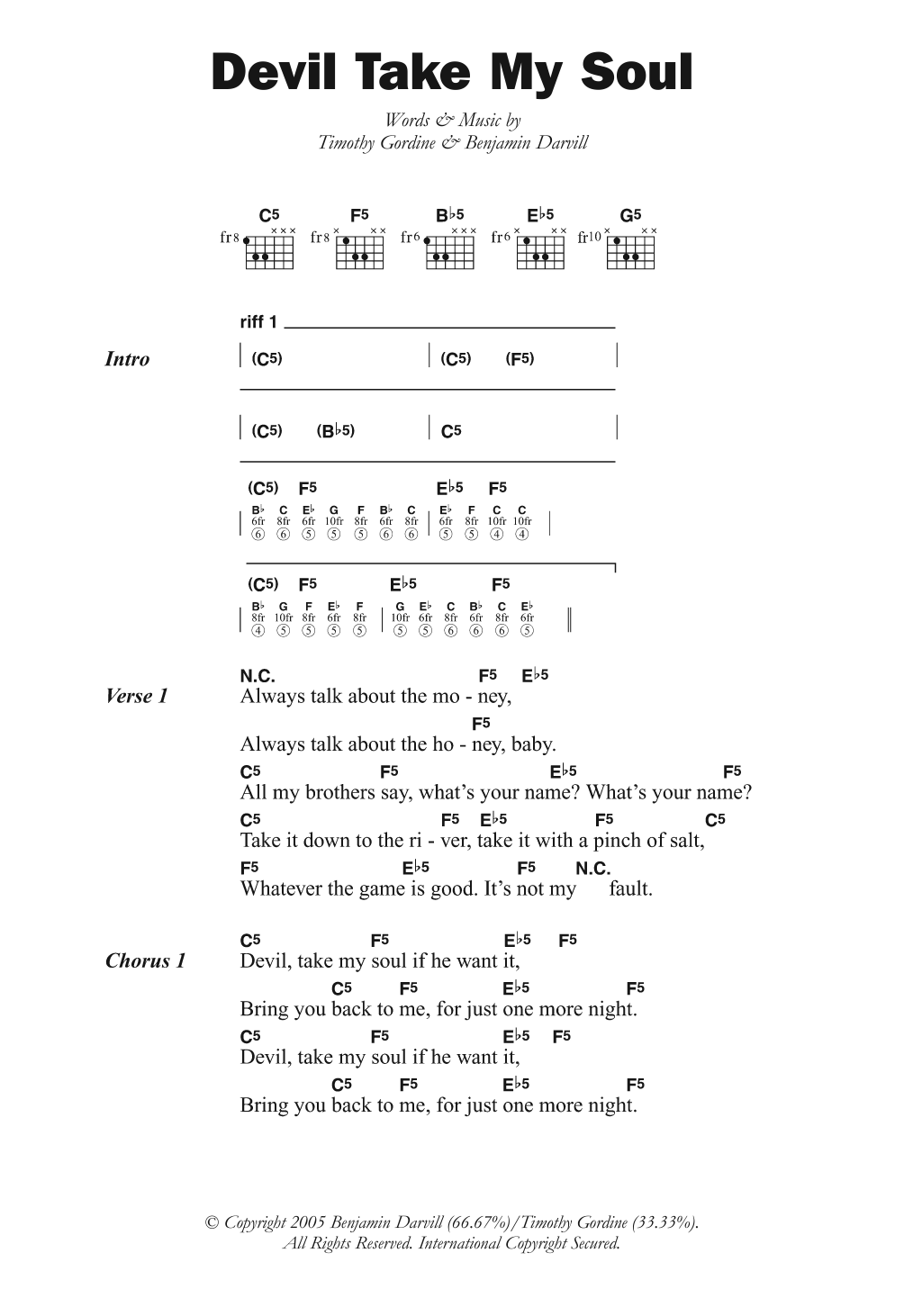 Son Of Dave Devil Take My Soul sheet music notes and chords. Download Printable PDF.