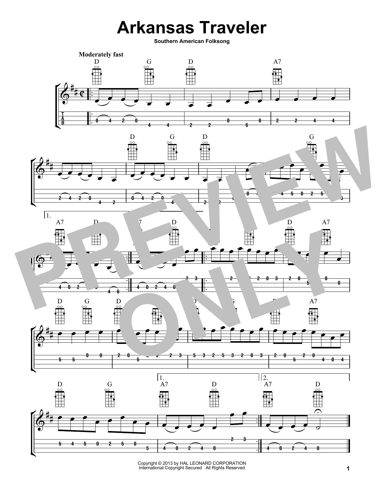 Southern American Folksong Arkansas Traveler (arr. Bobby Westfall) sheet music notes and chords. Download Printable PDF.