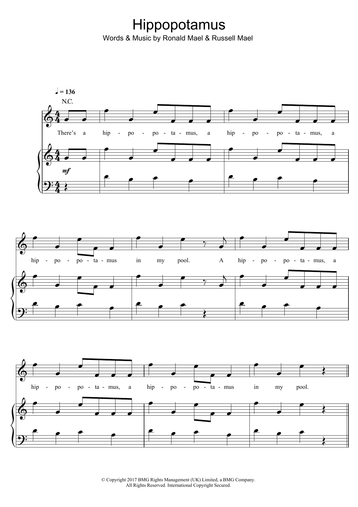 Learn to play Sparks Hippopotamus sheet music for Piano, Vocal & Guitar Chords in minutes. Price: 7.8900$ Sparks Hippopotamus sheet music notes and chords arranged for Piano, Vocal & Guitar Chords
