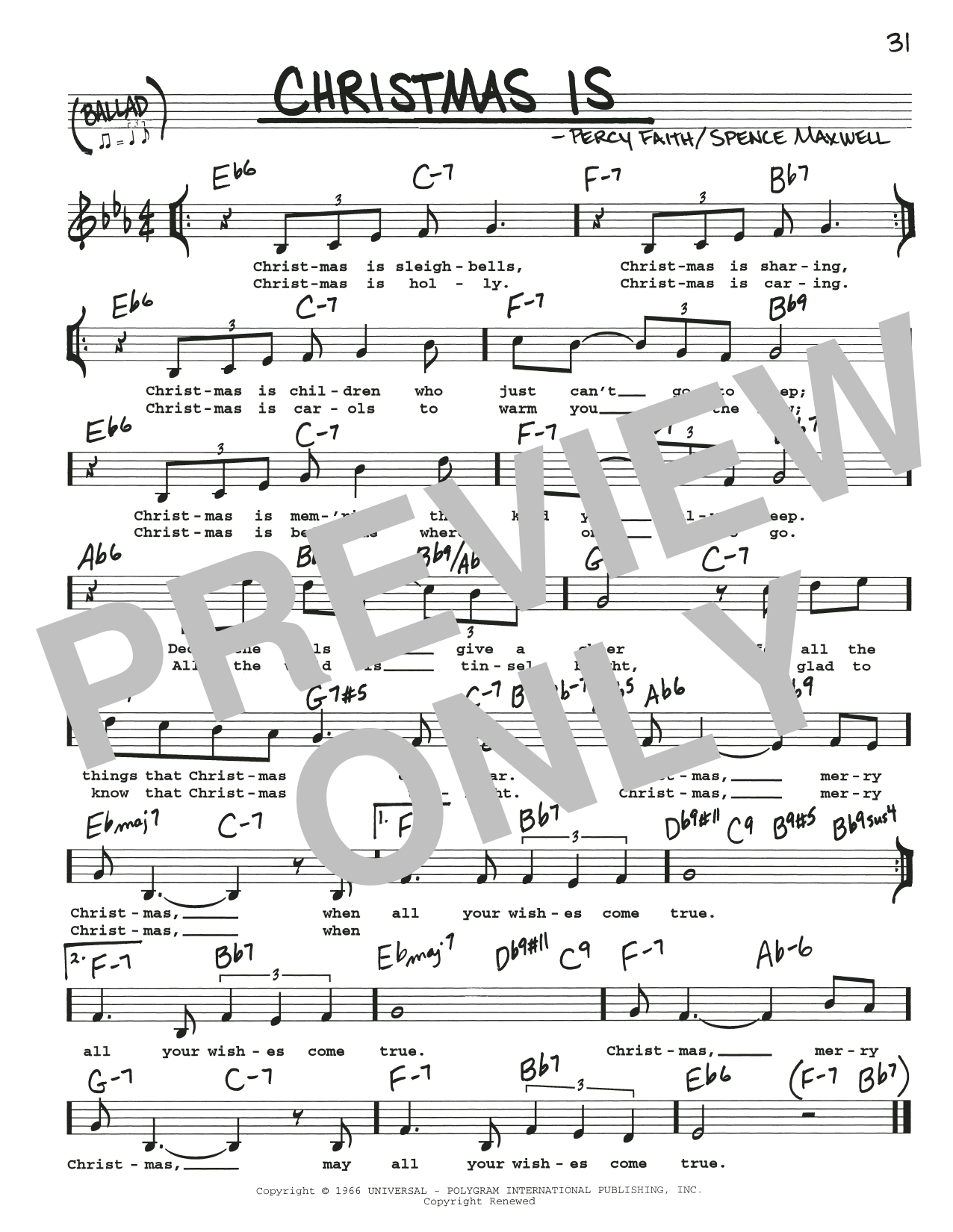 Learn to play Spence Maxwell Christmas Is sheet music for Real Book – Melody, Lyrics & Chords in minutes. Price: 5.9900$ Spence Maxwell Christmas Is sheet music notes and chords arranged for Real Book – Melody, Lyrics & Chords