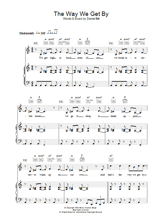 Learn to play Spoon The Way We Get By sheet music for Piano, Vocal & Guitar Chords in minutes. Price: 7.8900$ Spoon The Way We Get By sheet music notes and chords arranged for Piano, Vocal & Guitar Chords