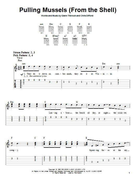 Squeeze Pulling Mussels (From The Shell) sheet music notes and chords. Download Printable PDF.