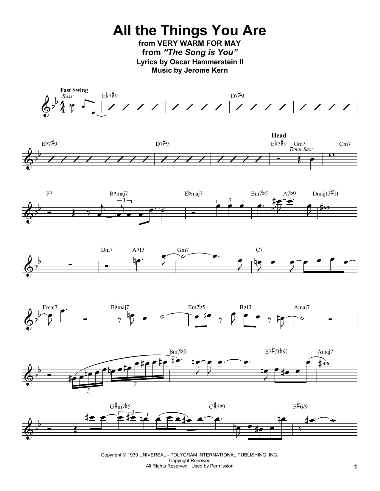 Learn to play Stan Getz All The Things You Are sheet music for Tenor Sax Transcription in minutes. Price: 6.9900$ Stan Getz All The Things You Are sheet music notes and chords arranged for Tenor Sax Transcription