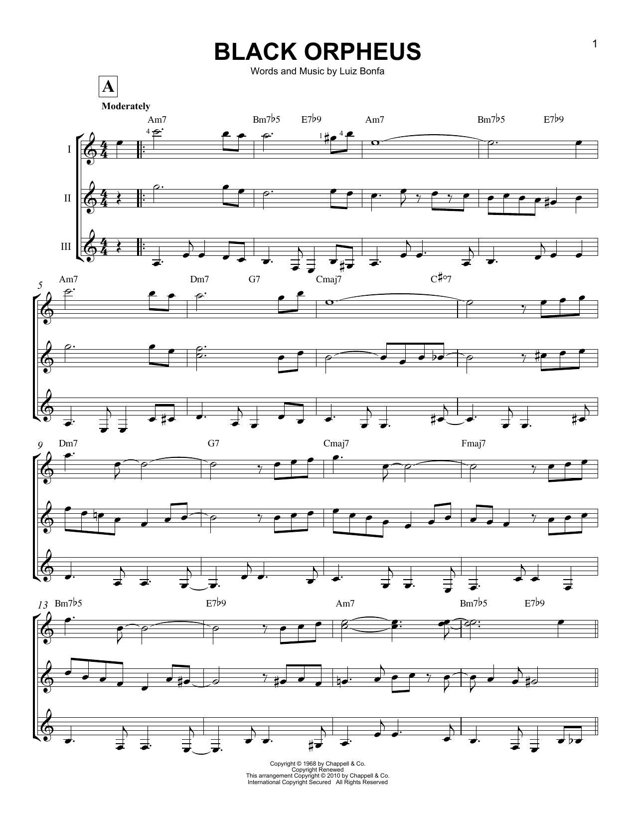 Stan Getz Black Orpheus sheet music notes and chords. Download Printable PDF.