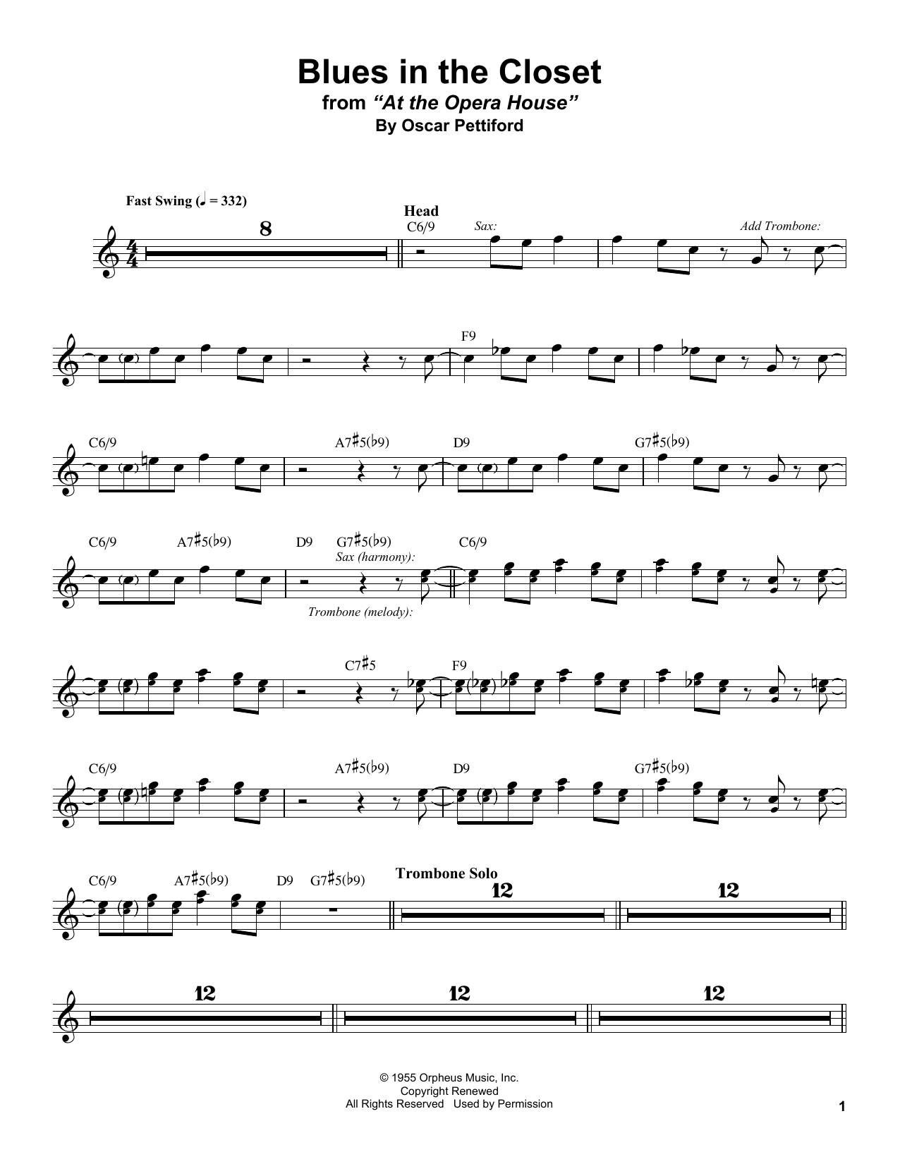 Learn to play Stan Getz Blues In The Closet sheet music for Tenor Sax Transcription in minutes. Price: 6.9900$ Stan Getz Blues In The Closet sheet music notes and chords arranged for Tenor Sax Transcription