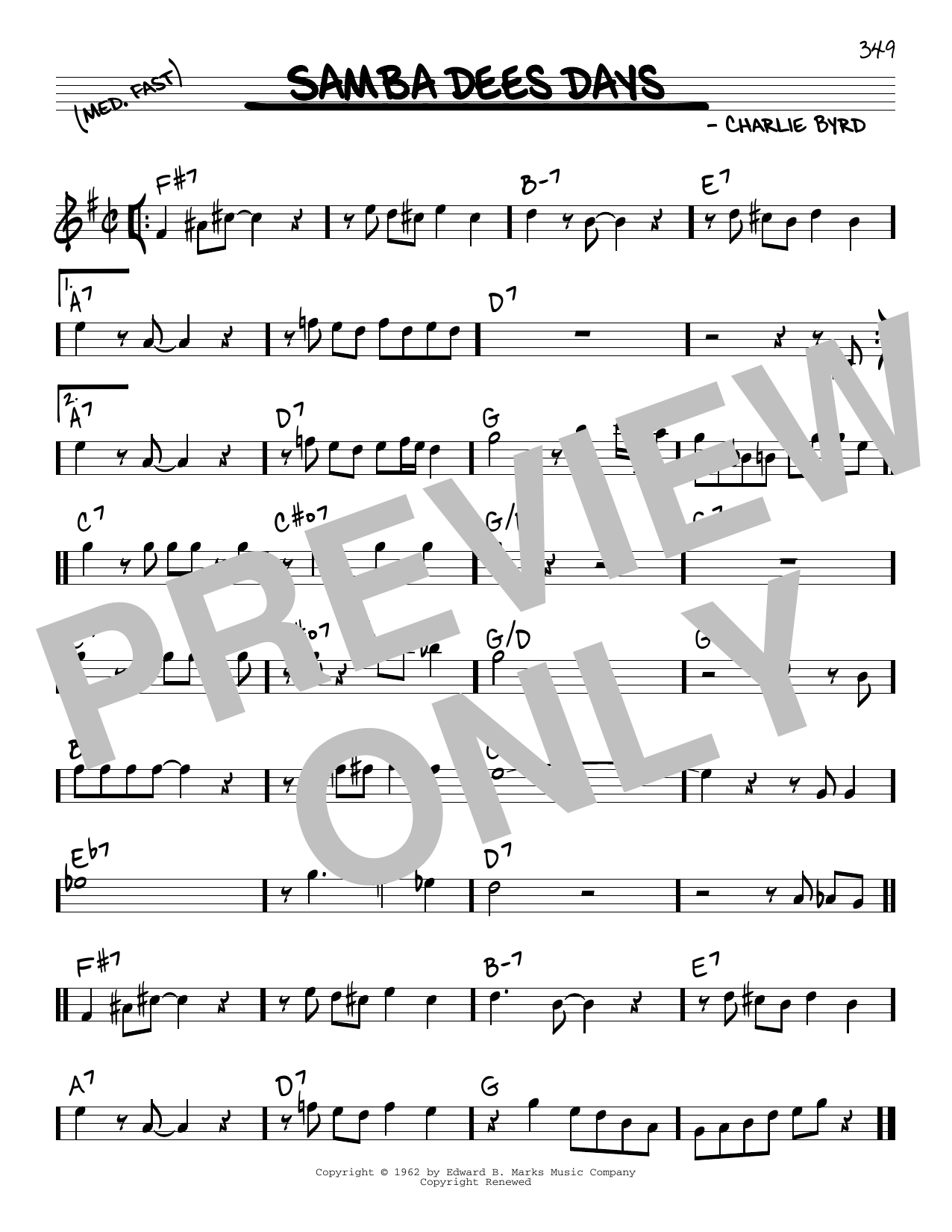 Learn to play Stan Getz Samba Dees Days sheet music for Real Book – Melody & Chords in minutes. Price: 5.9900$ Stan Getz Samba Dees Days sheet music notes and chords arranged for Real Book – Melody & Chords