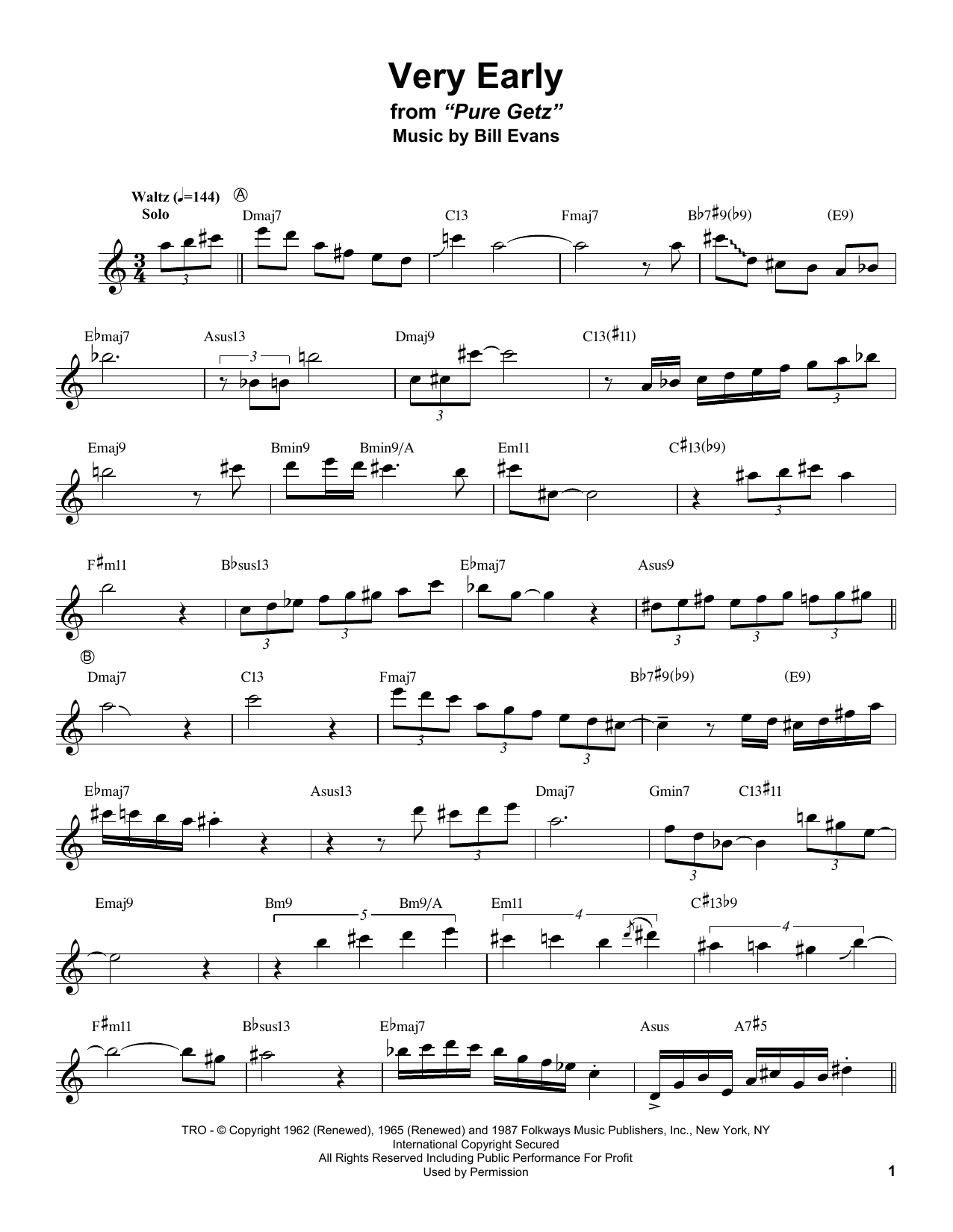 Learn to play Stan Getz Very Early sheet music for Tenor Sax Transcription in minutes. Price: 6.9900$ Stan Getz Very Early sheet music notes and chords arranged for Tenor Sax Transcription