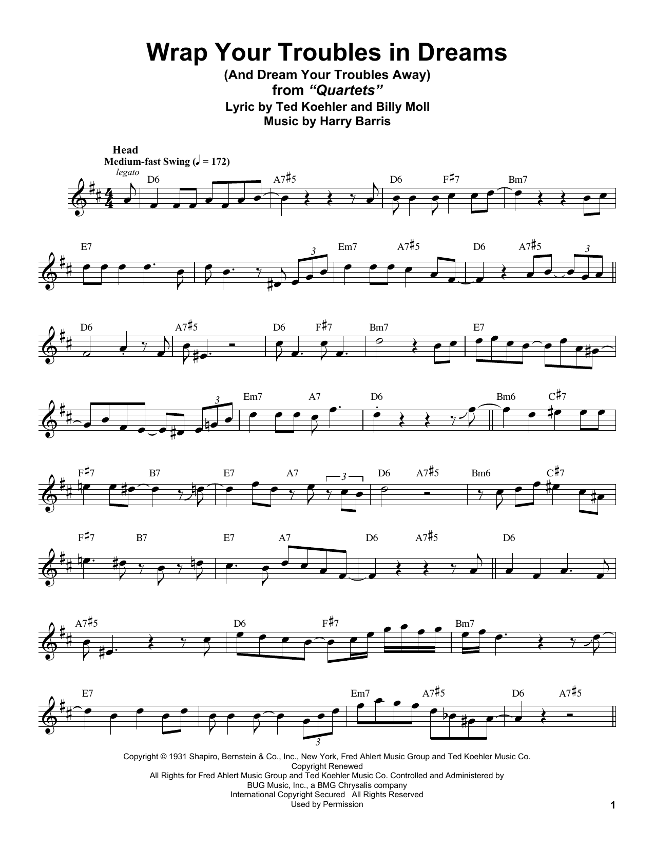 Learn to play Stan Getz Wrap Your Troubles In Dreams (And Dream Your Troubles Away) sheet music for Tenor Sax Transcription in minutes. Price: 6.9900$ Stan Getz Wrap Your Troubles In Dreams (And Dream Your Troubles Away) sheet music notes and chords arranged for Tenor Sax Transcription