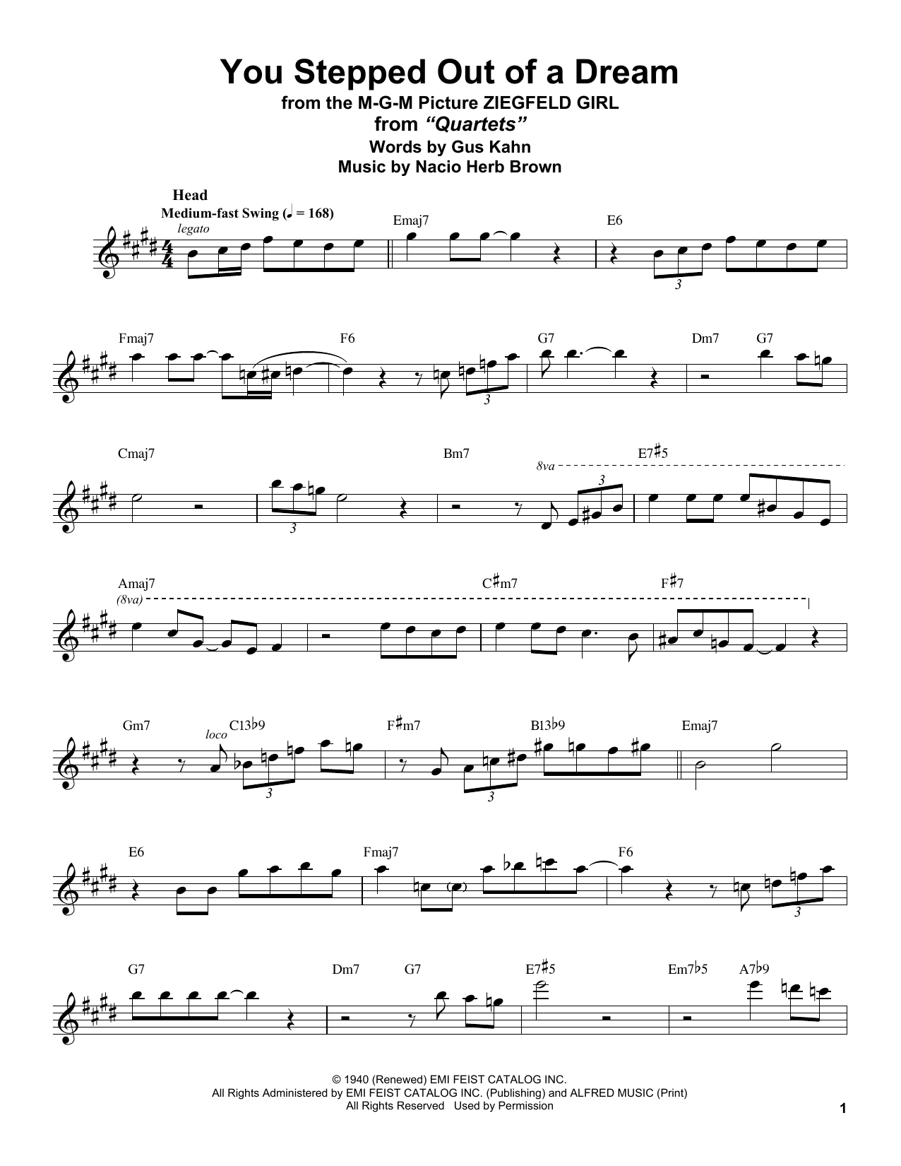 Learn to play Stan Getz You Stepped Out Of A Dream sheet music for Tenor Sax Transcription in minutes. Price: 6.9900$ Stan Getz You Stepped Out Of A Dream sheet music notes and chords arranged for Tenor Sax Transcription