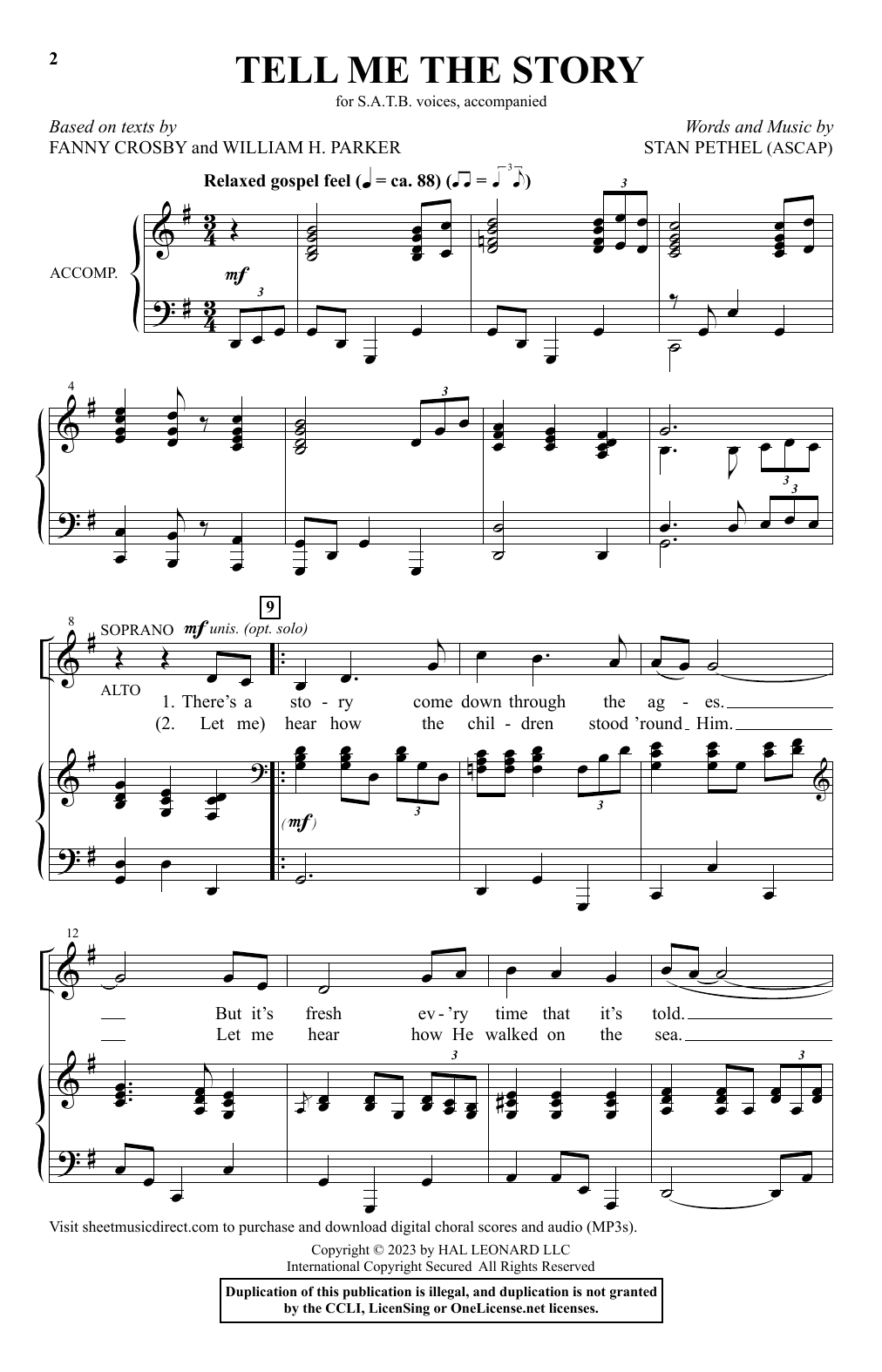 Stan Pethel Tell Me The Story sheet music notes and chords. Download Printable PDF.