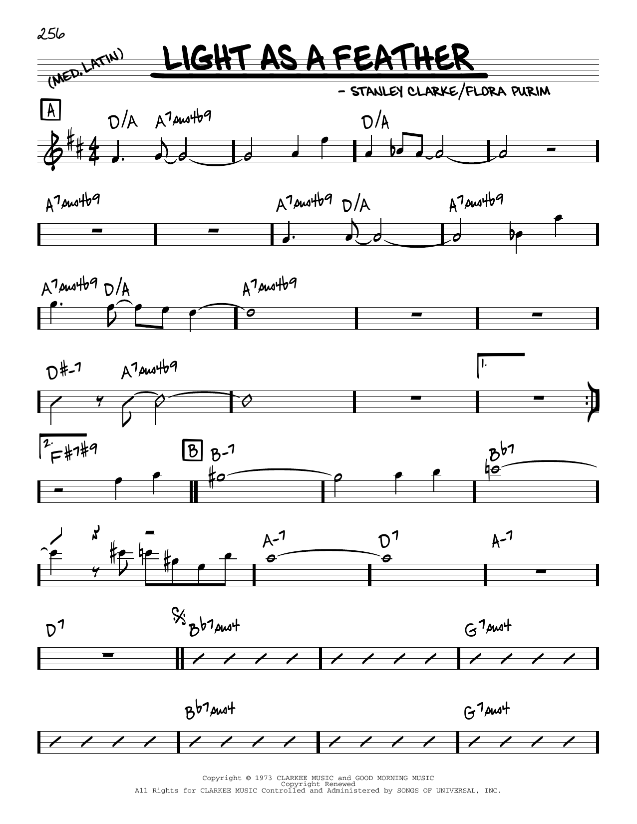 Learn to play Stanley Clarke Light As A Feather sheet music for Real Book – Melody & Chords in minutes. Price: 5.9900$ Stanley Clarke Light As A Feather sheet music notes and chords arranged for Real Book – Melody & Chords