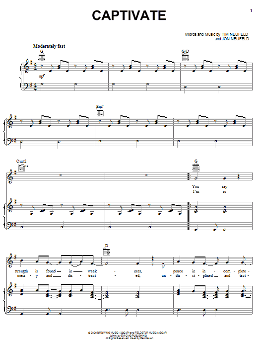 Starfield Captivate sheet music notes and chords. Download Printable PDF.