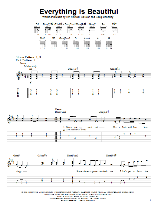 Starfield Everything Is Beautiful sheet music notes and chords. Download Printable PDF.