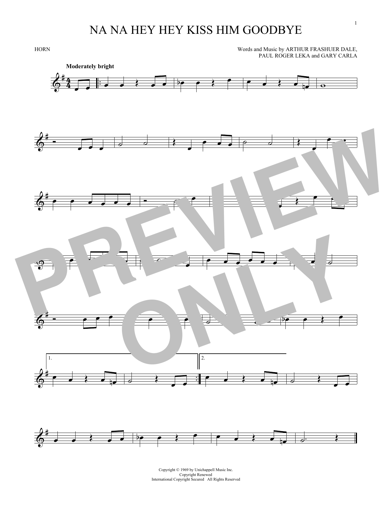 Steam Na Na Hey Hey Kiss Him Goodbye sheet music notes and chords. Download Printable PDF.