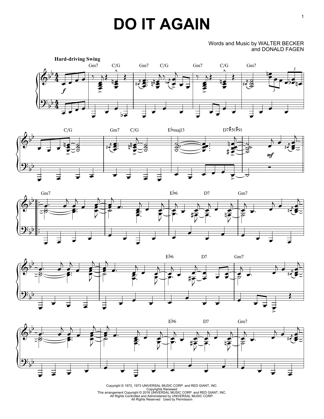 Steely Dan Do It Again [Jazz version] sheet music notes and chords. Download Printable PDF.