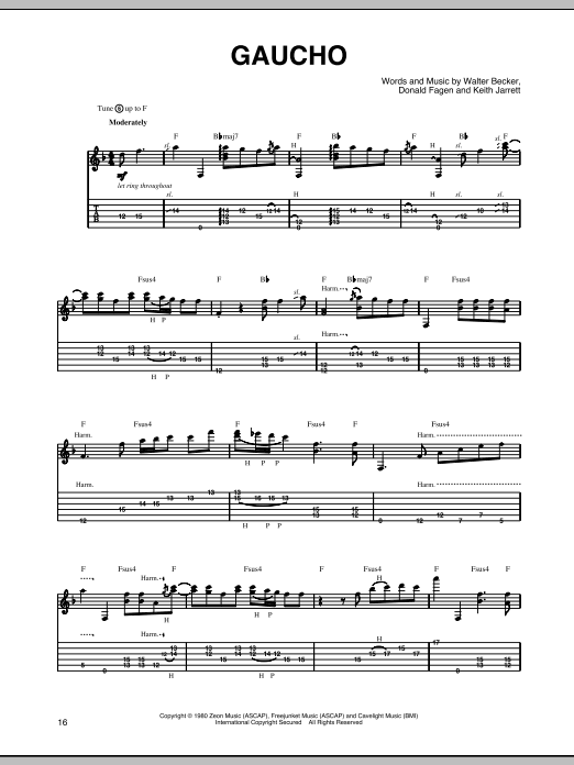 Steely Dan Gaucho sheet music notes and chords. Download Printable PDF.