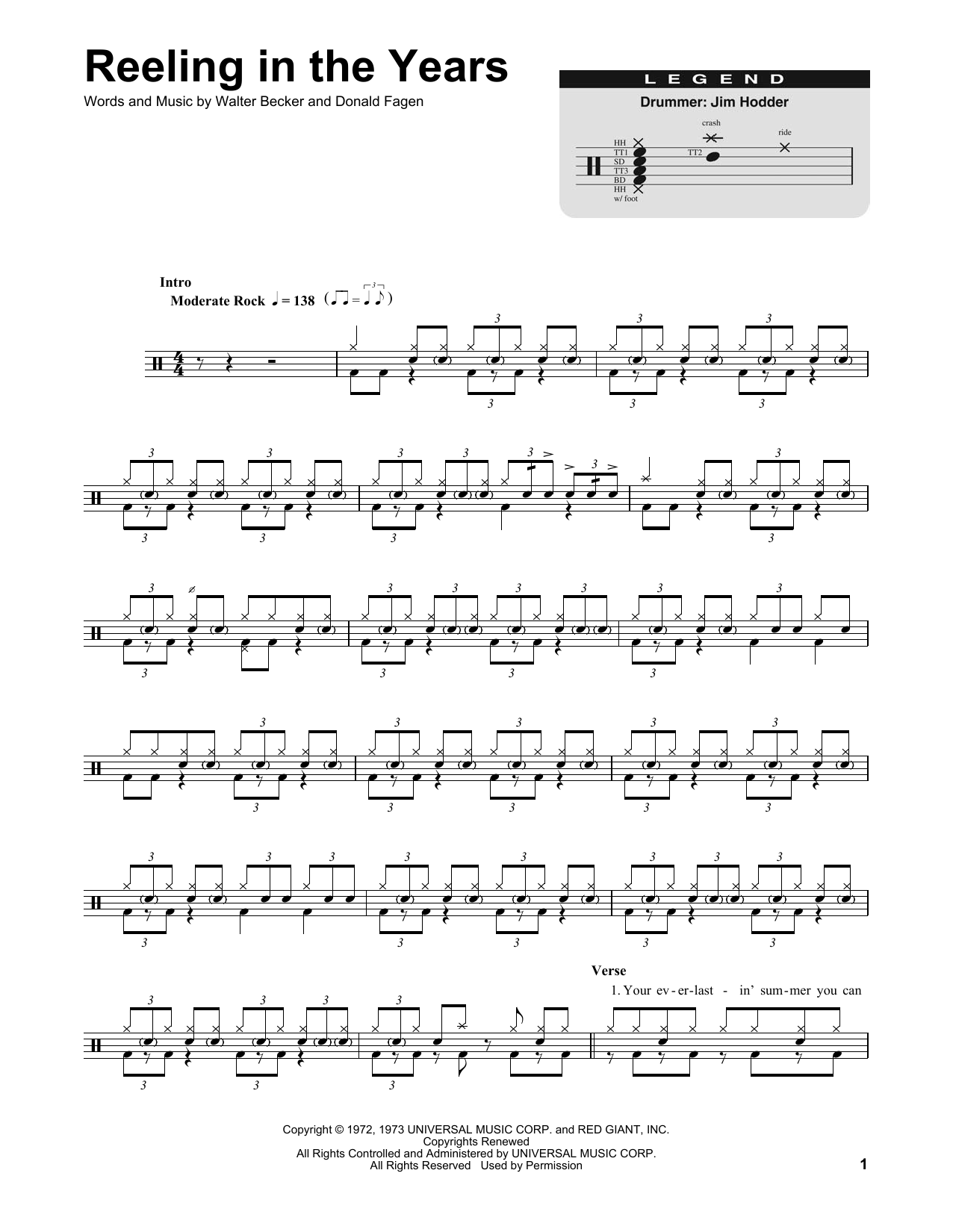 Steely Dan Reeling In The Years sheet music notes and chords. Download Printable PDF.