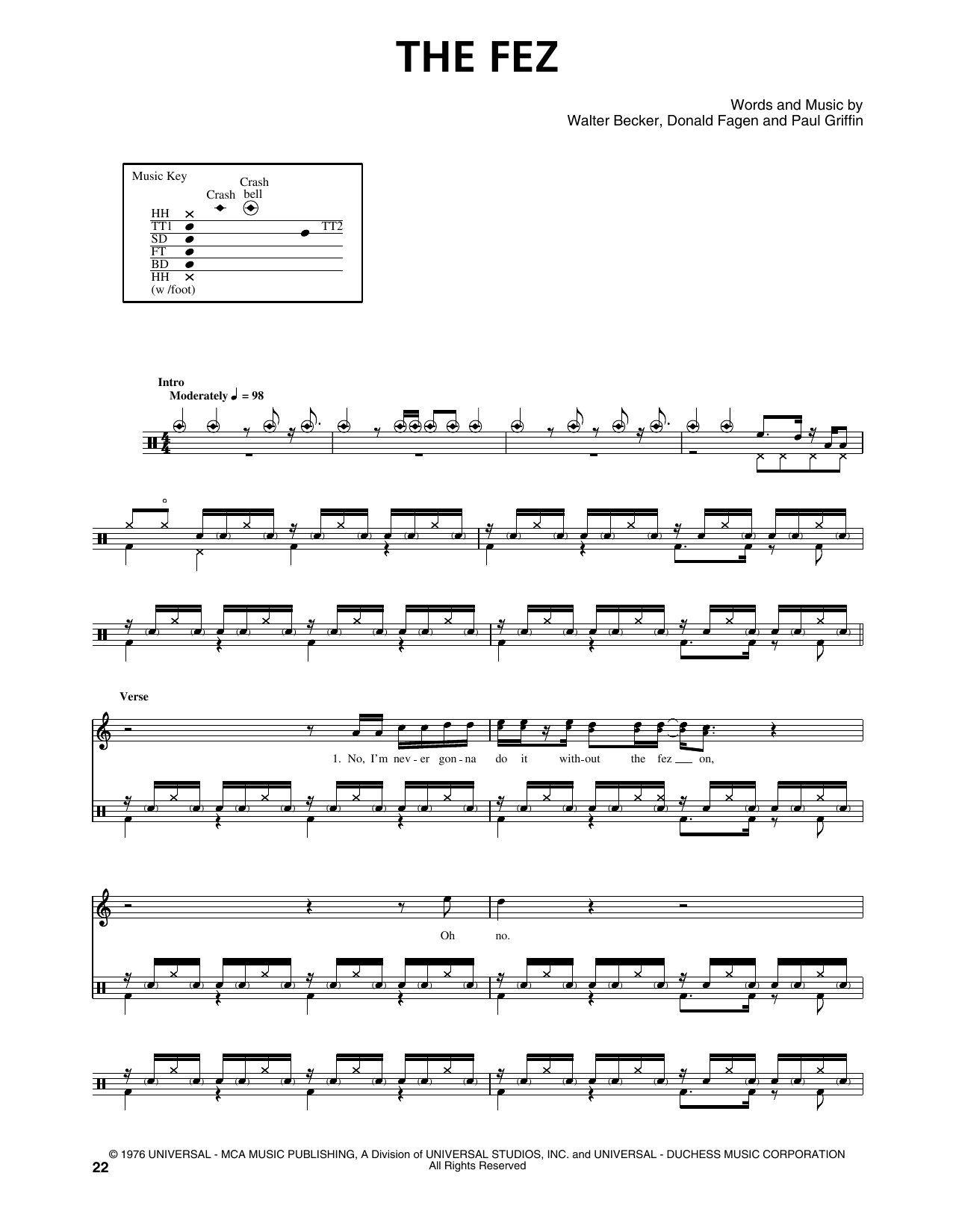 Steely Dan The Fez sheet music notes and chords. Download Printable PDF.