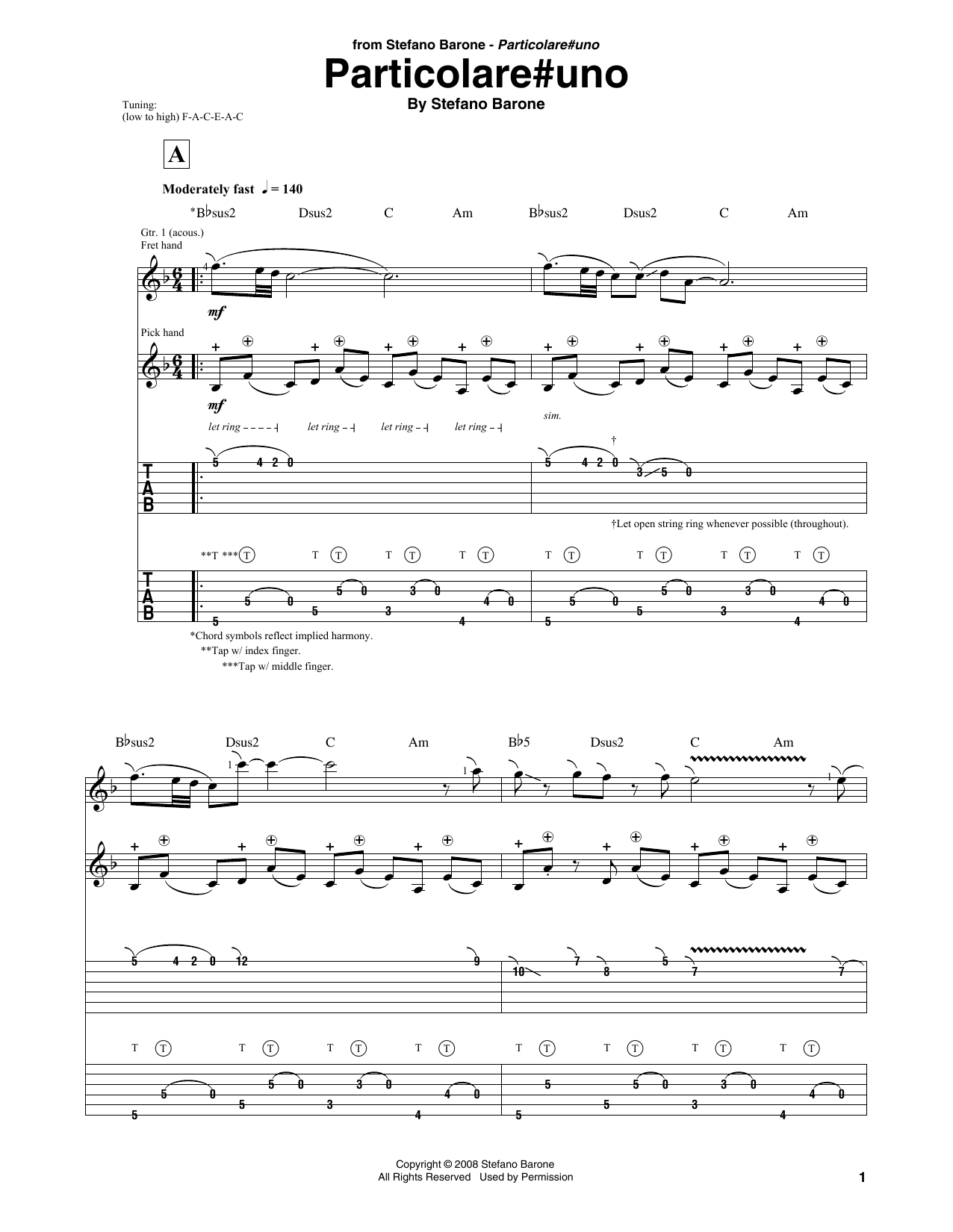 Stefano Barone Particolareuno sheet music notes and chords. Download Printable PDF.