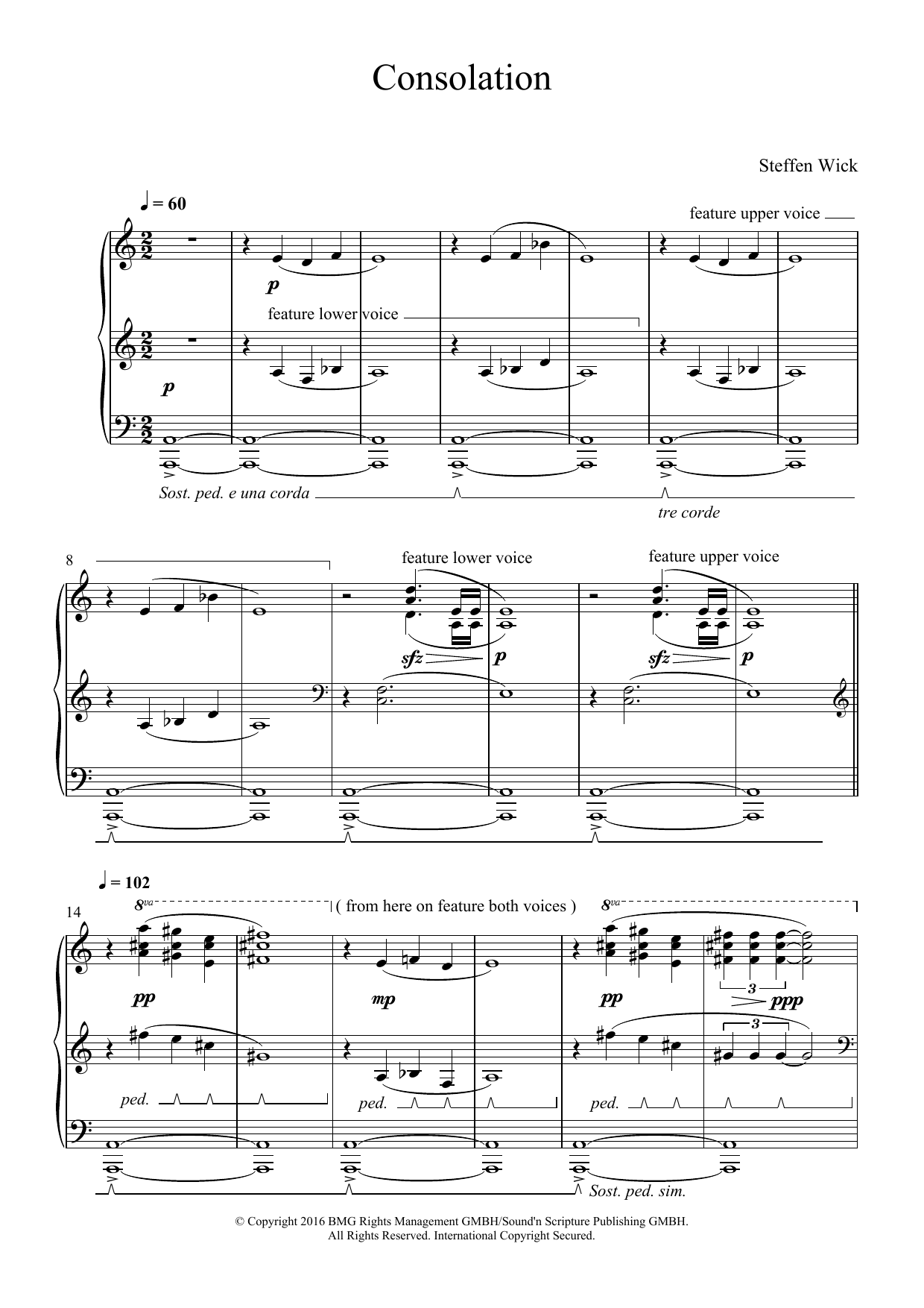 Learn to play Steffen Wick Consolation sheet music for Piano Solo in minutes. Price: 7.8900$ Steffen Wick Consolation sheet music notes and chords arranged for Piano Solo