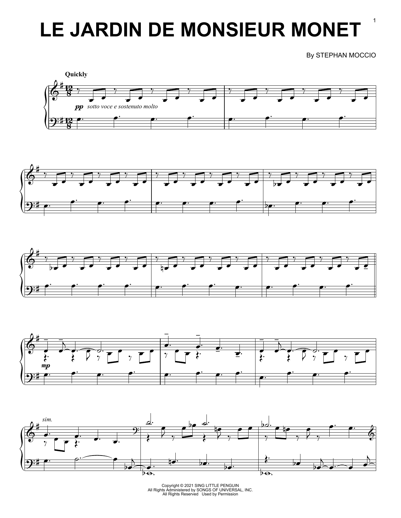 Stephan Moccio Le Jardin De Monsieur Monet sheet music notes and chords. Download Printable PDF.