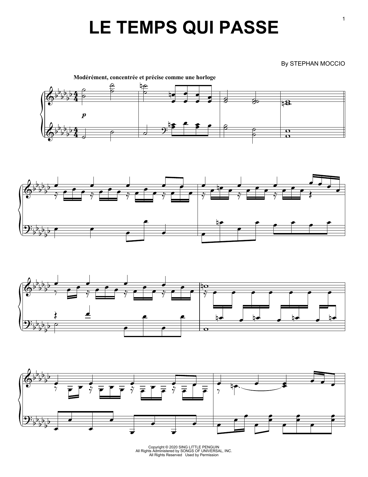Learn to play Stephan Moccio Le Temps Qui Passe sheet music for Piano Solo in minutes. Price: 7.8900$ Stephan Moccio Le Temps Qui Passe sheet music notes and chords arranged for Piano Solo