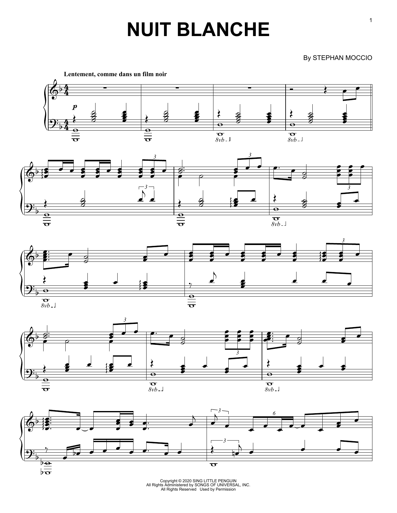 Learn to play Stephan Moccio Nuit Blanche sheet music for Piano Solo in minutes. Price: 7.8900$ Stephan Moccio Nuit Blanche sheet music notes and chords arranged for Piano Solo
