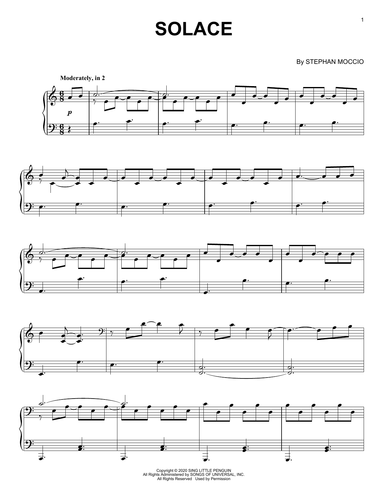 Learn to play Stephan Moccio Solace sheet music for Piano Solo in minutes. Price: 7.8900$ Stephan Moccio Solace sheet music notes and chords arranged for Piano Solo