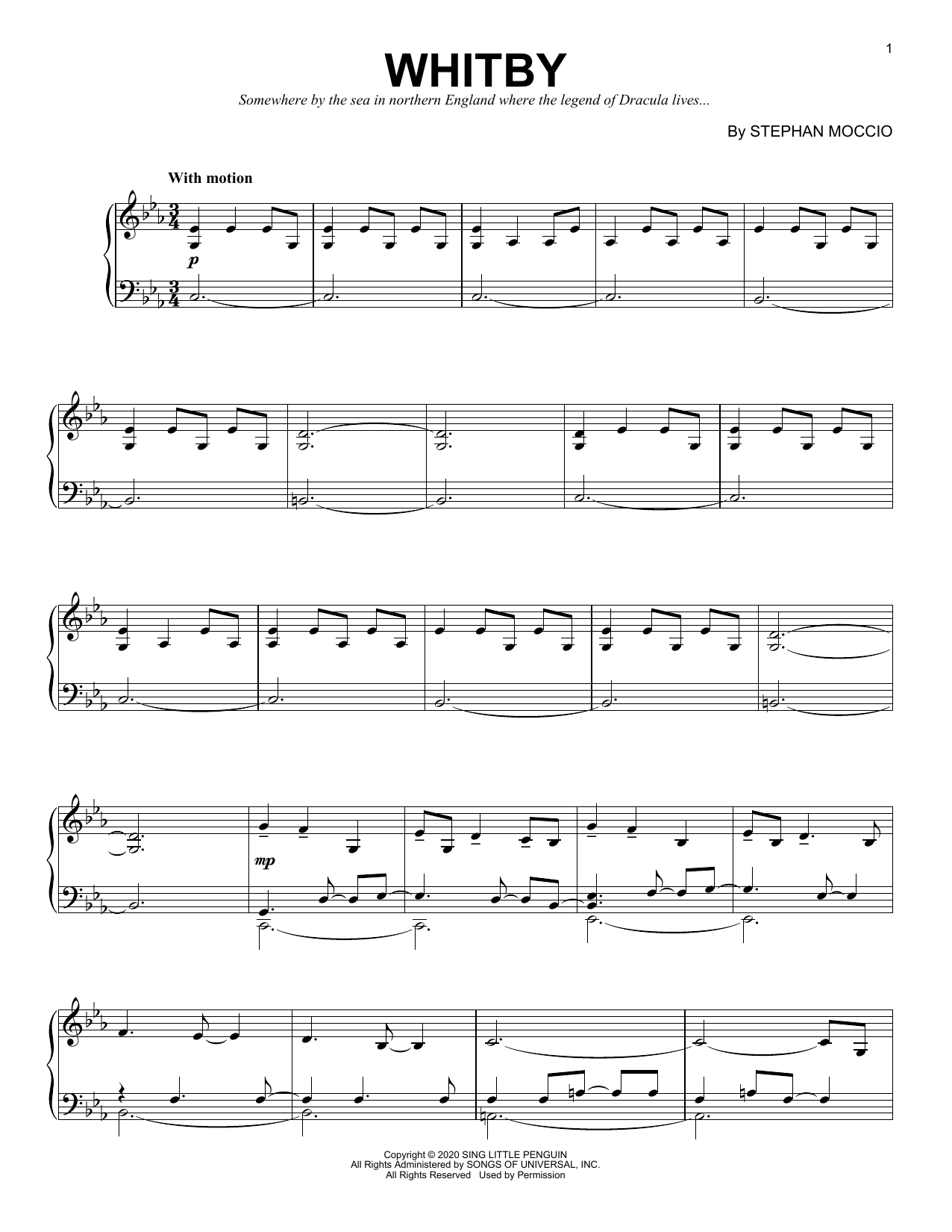 Stephan Moccio Whitby sheet music notes and chords. Download Printable PDF.