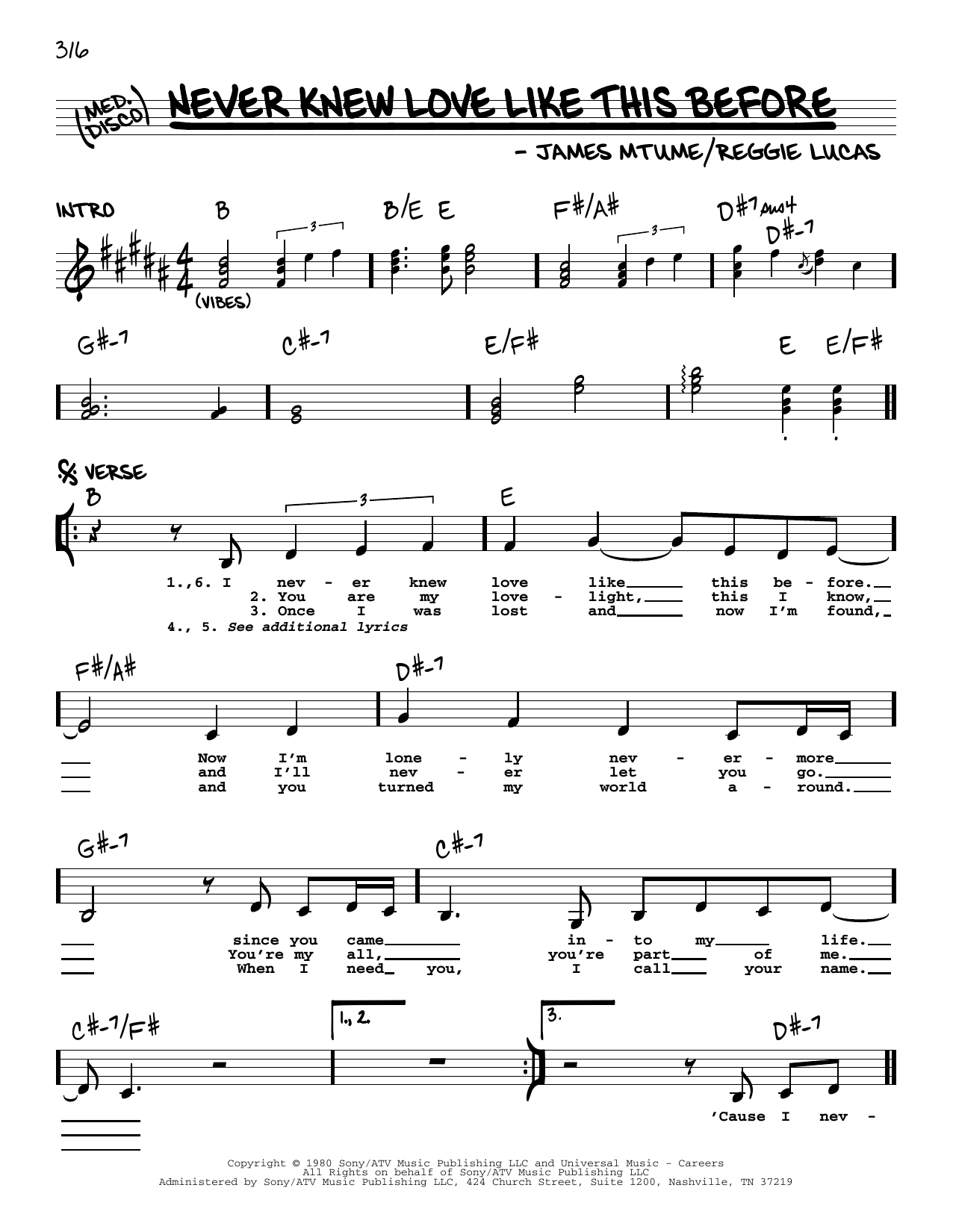 Stephanie Mills Never Knew Love Like This Before sheet music notes and chords. Download Printable PDF.