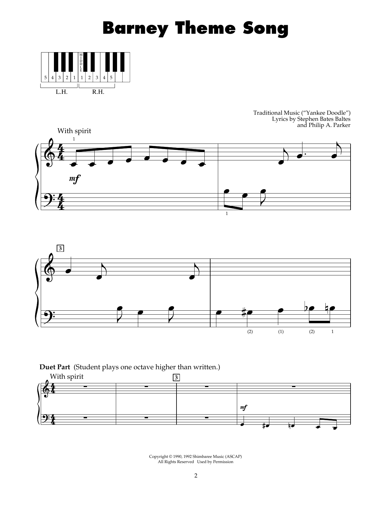 Stephen Bates Baltes Barney Theme Song sheet music notes and chords. Download Printable PDF.