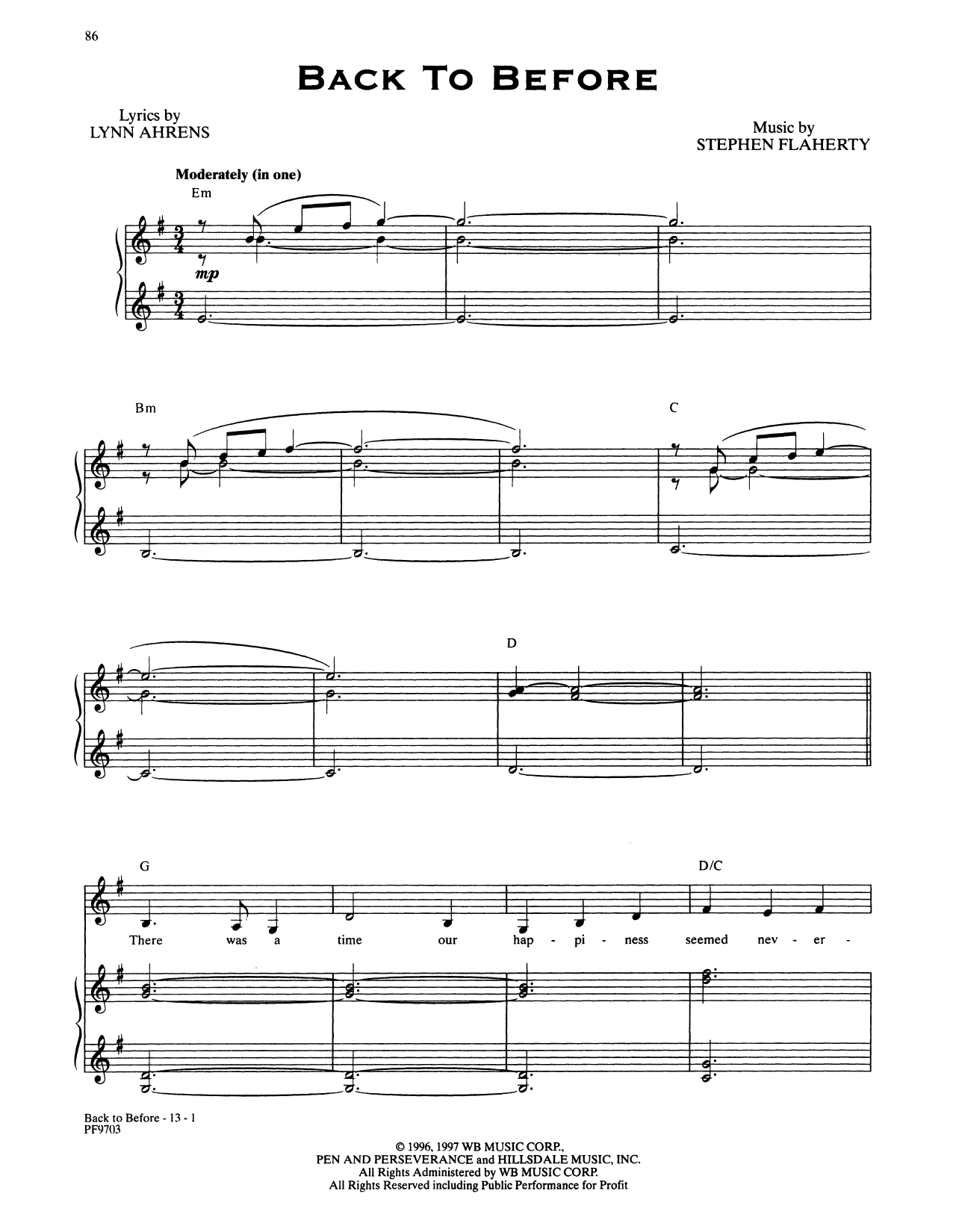 Stephen Flaherty and Lynn Ahrens Back To Before (from Ragtime: The Musical) sheet music notes and chords. Download Printable PDF.