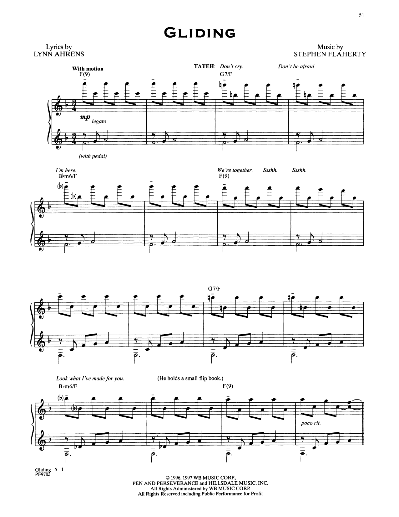 Stephen Flaherty and Lynn Ahrens Gliding (from Ragtime: The Musical) sheet music notes and chords. Download Printable PDF.