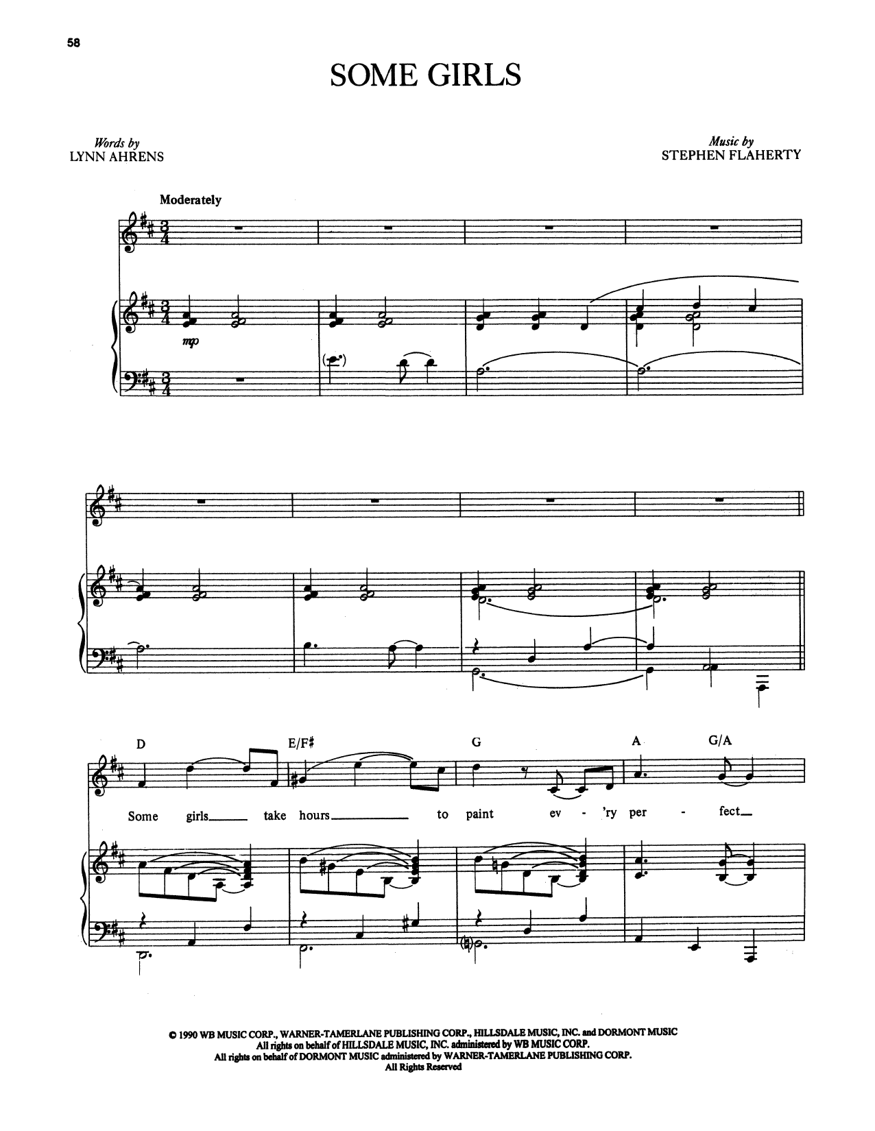 Stephen Flaherty and Lynn Ahrens Some Girls (from Once on This Island) sheet music notes and chords. Download Printable PDF.