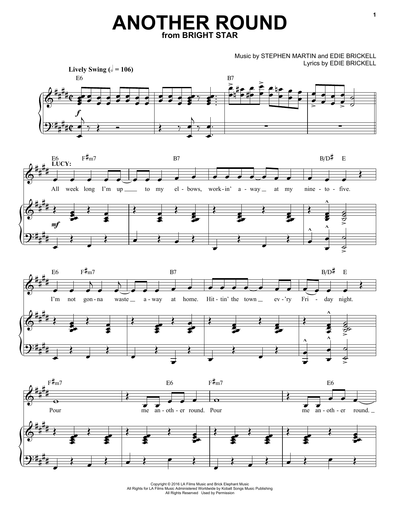 Learn to play Stephen Martin & Edie Brickell Another Round sheet music for Piano & Vocal in minutes. Price: 7.8900$ Stephen Martin & Edie Brickell Another Round sheet music notes and chords arranged for Piano & Vocal