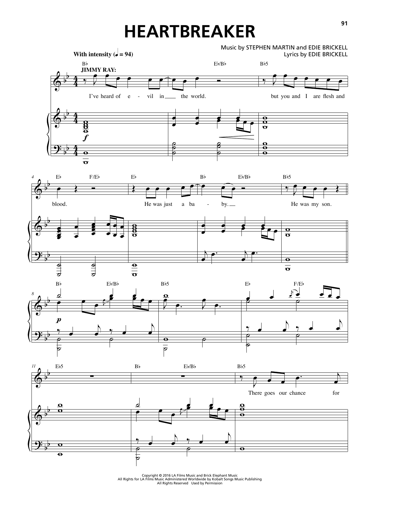Learn to play Stephen Martin & Edie Brickell Heartbreaker sheet music for Piano & Vocal in minutes. Price: 7.8900$ Stephen Martin & Edie Brickell Heartbreaker sheet music notes and chords arranged for Piano & Vocal