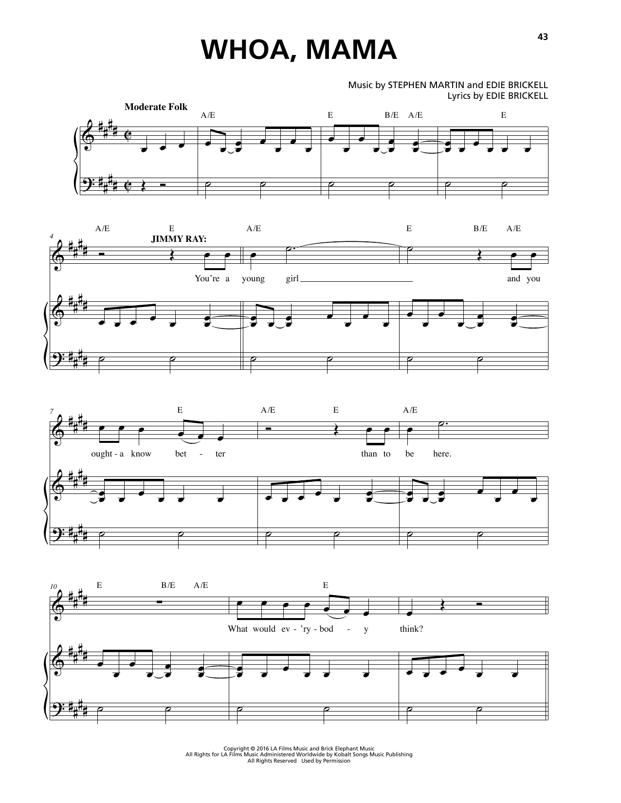 Stephen Martin & Edie Brickell Whoa, Mama sheet music notes and chords. Download Printable PDF.