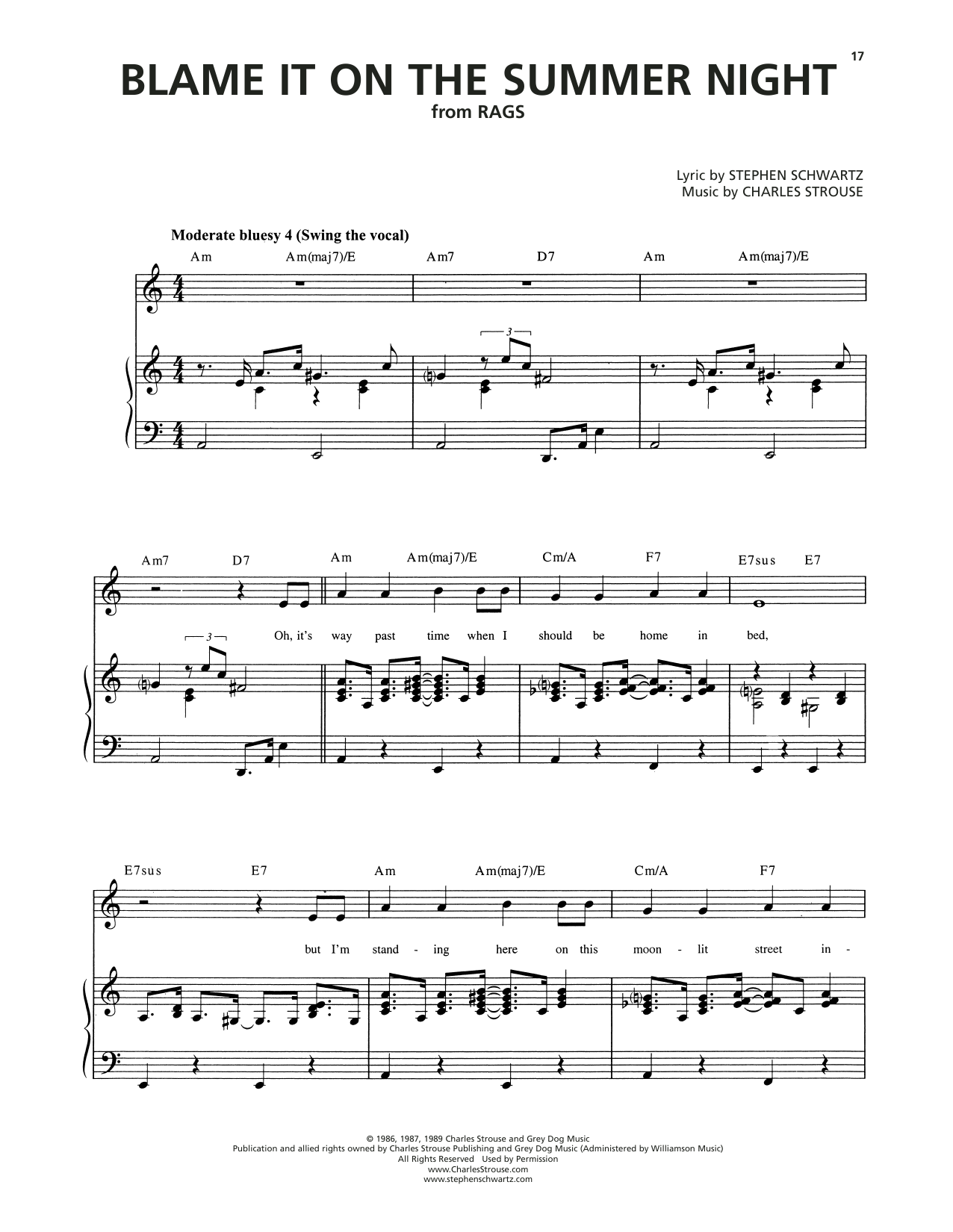 Learn to play Stephen Schwartz Blame It On The Summer Night sheet music for Piano & Vocal in minutes. Price: 7.8900$ Stephen Schwartz Blame It On The Summer Night sheet music notes and chords arranged for Piano & Vocal