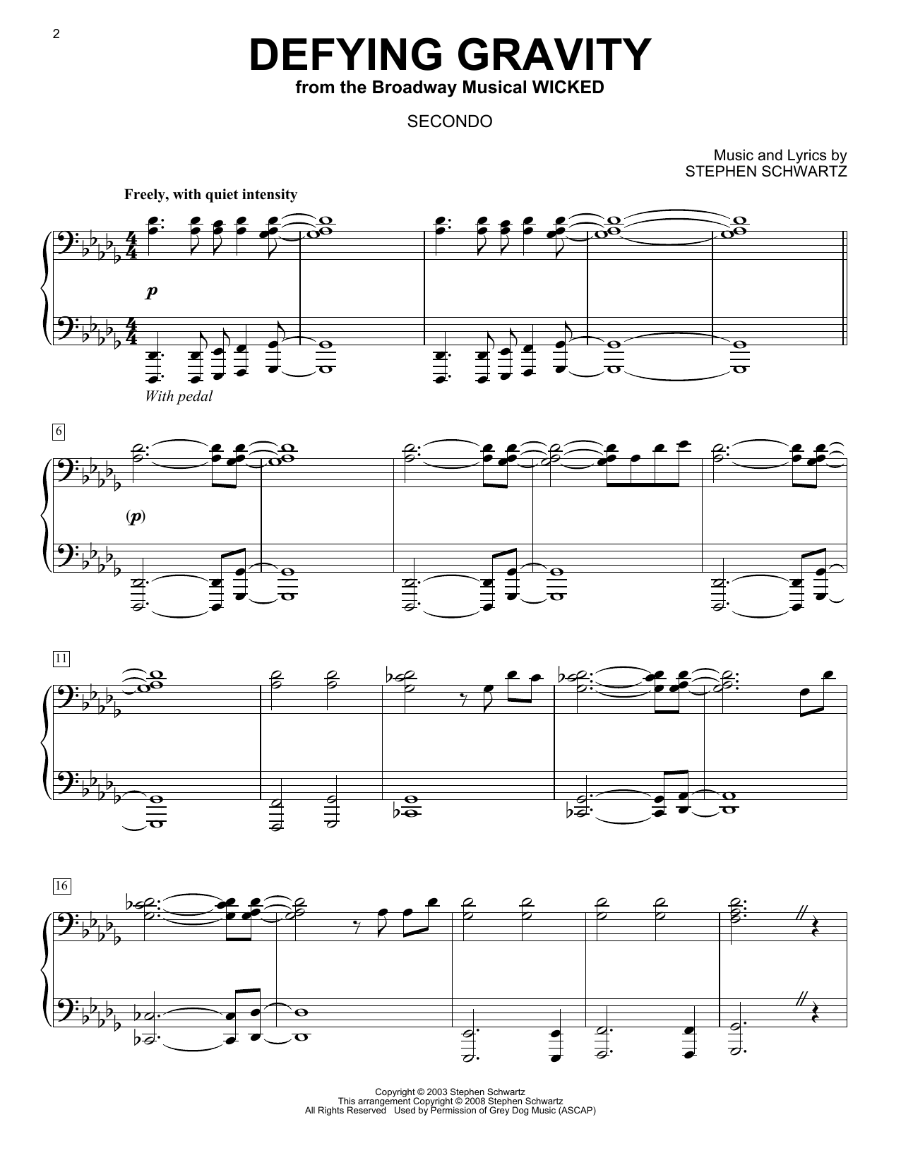 Stephen Schwartz Defying Gravity (from Wicked) sheet music notes and chords. Download Printable PDF.