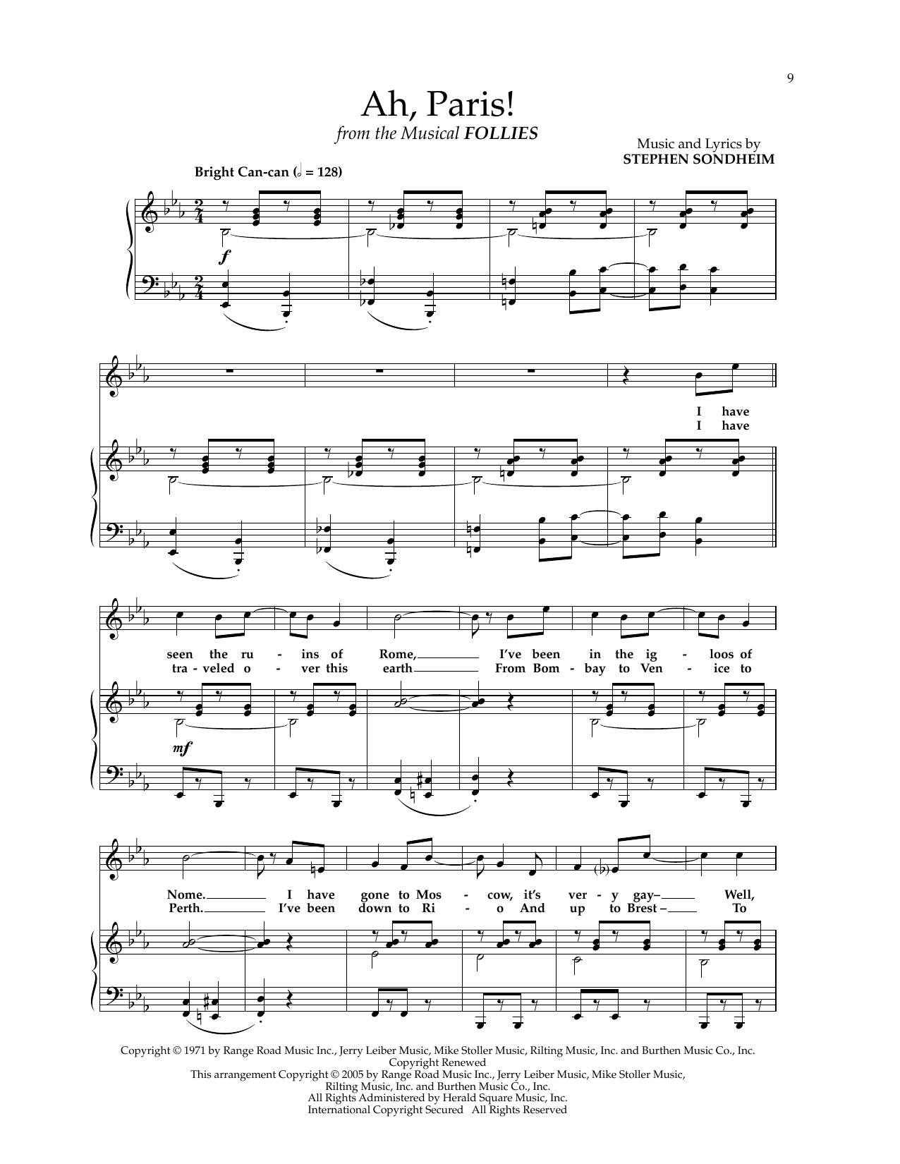 Stephen Sondheim Ah, Paris! (from Follies) sheet music notes and chords. Download Printable PDF.