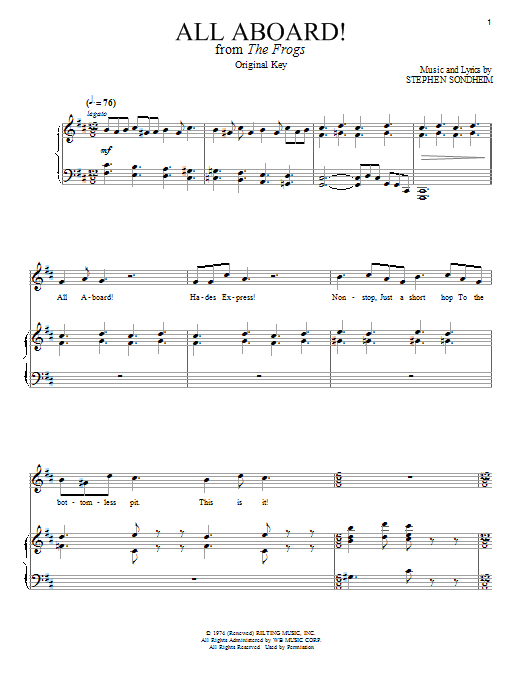 Stephen Sondheim All Aboard! sheet music notes and chords. Download Printable PDF.