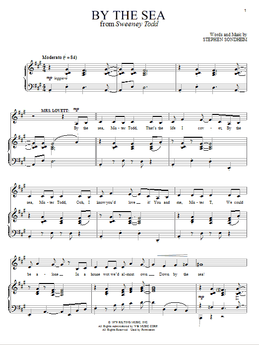 Stephen Sondheim By The Sea sheet music notes and chords. Download Printable PDF.