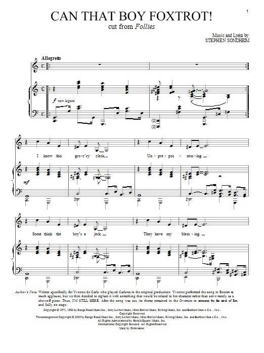 Stephen Sondheim Can That Boy Foxtrot! sheet music notes and chords. Download Printable PDF.