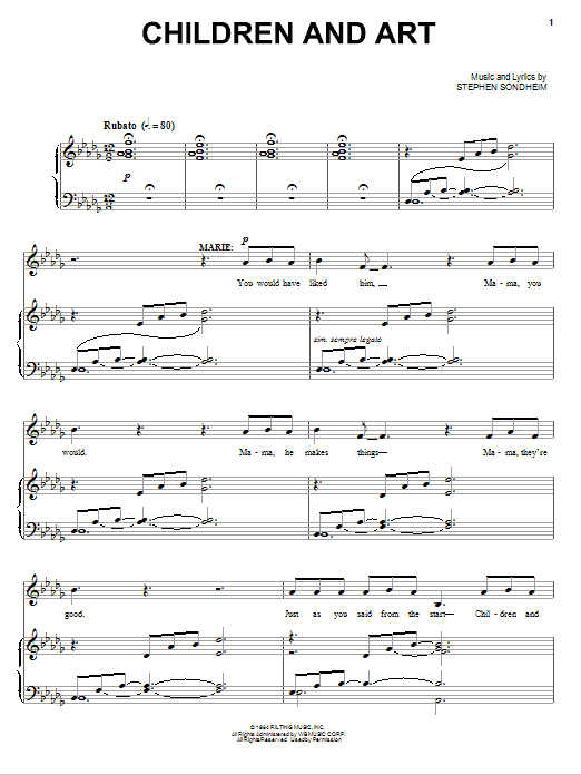 Stephen Sondheim Children And Art sheet music notes and chords. Download Printable PDF.